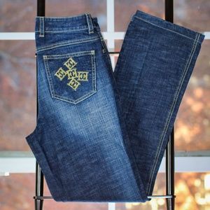 Escada Medium Wash Gold Highlights Jeans